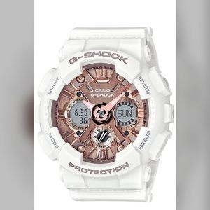 White/rose gold G-Shock watch